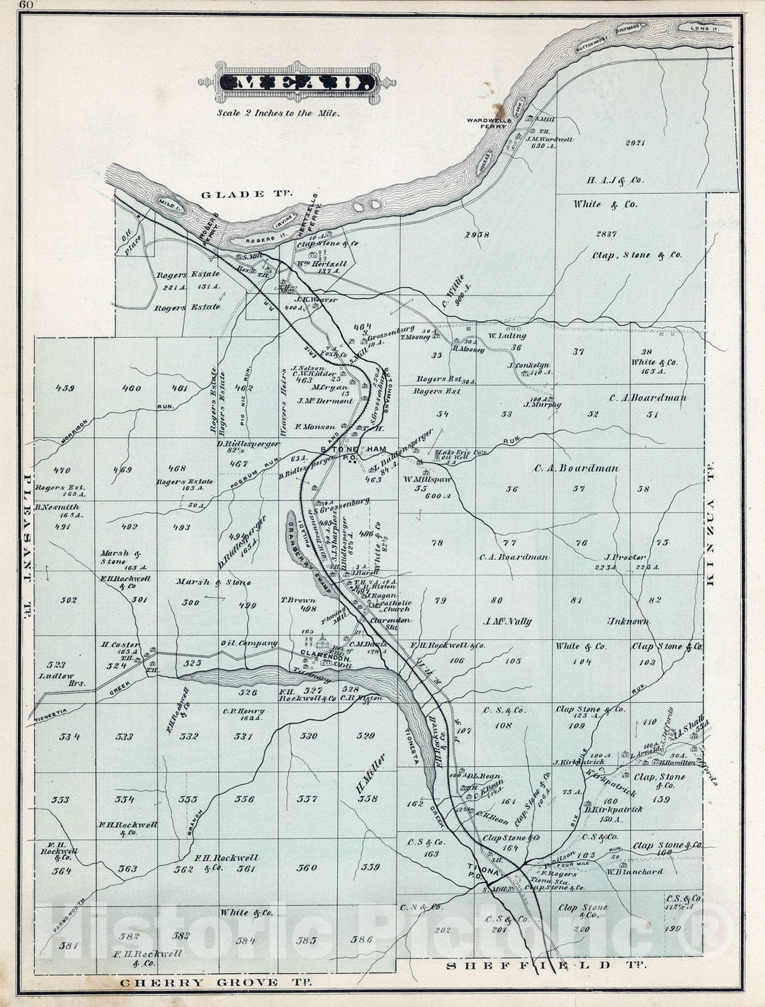Historic Map : 1878 Mead, Warren County, Pennsylvania. - Vintage Wall Art