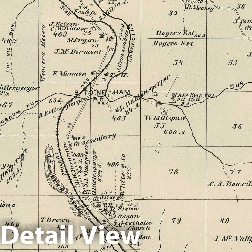 Historic Map : 1878 Mead, Warren County, Pennsylvania. - Vintage Wall Art