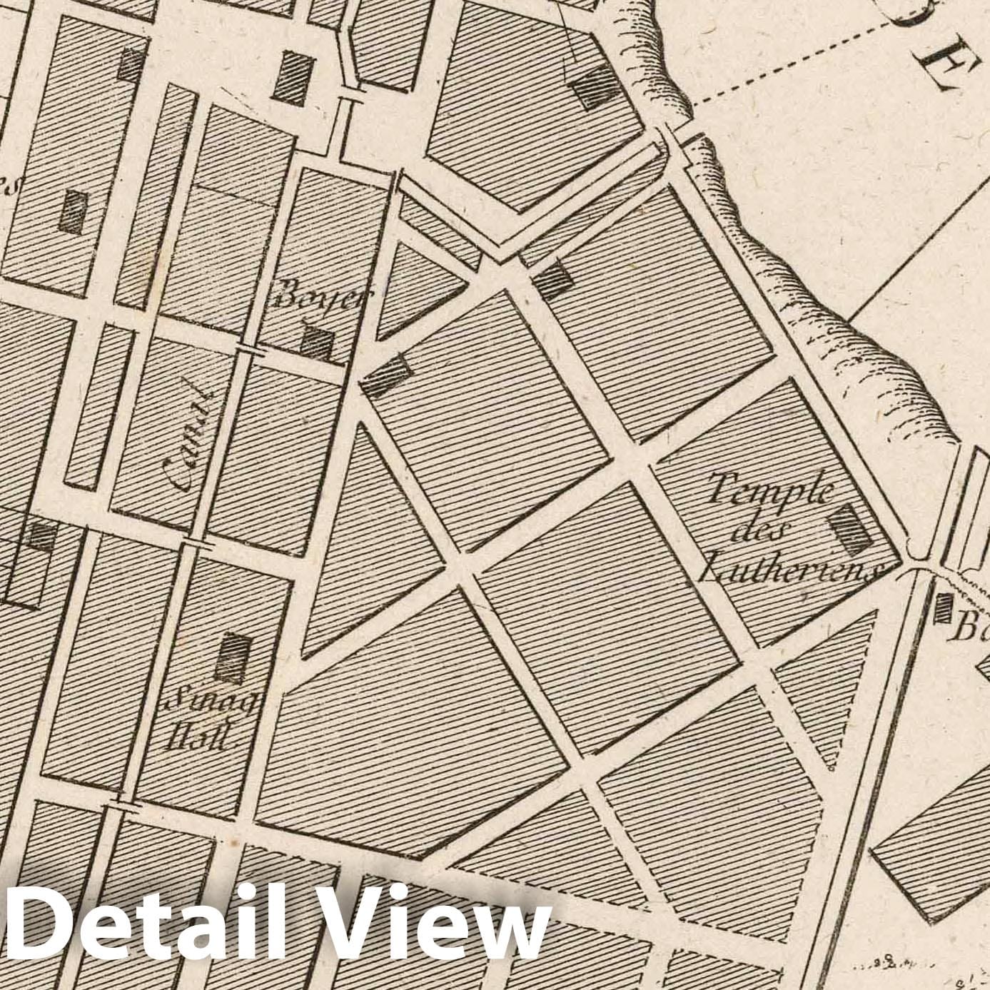 Historic Map : Surinam , Paramaribo (Surinam), 1764 Plan de la ville de Paramaribo : Suivant les Plans Hollandois , Vintage Wall Art