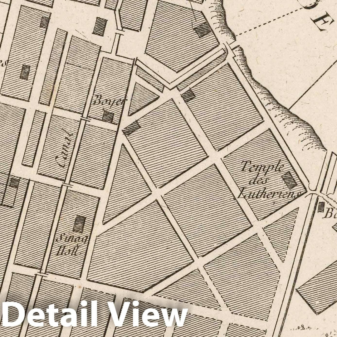 Historic Map : Surinam , Paramaribo (Surinam), 1764 Plan de la ville de Paramaribo : Suivant les Plans Hollandois , Vintage Wall Art