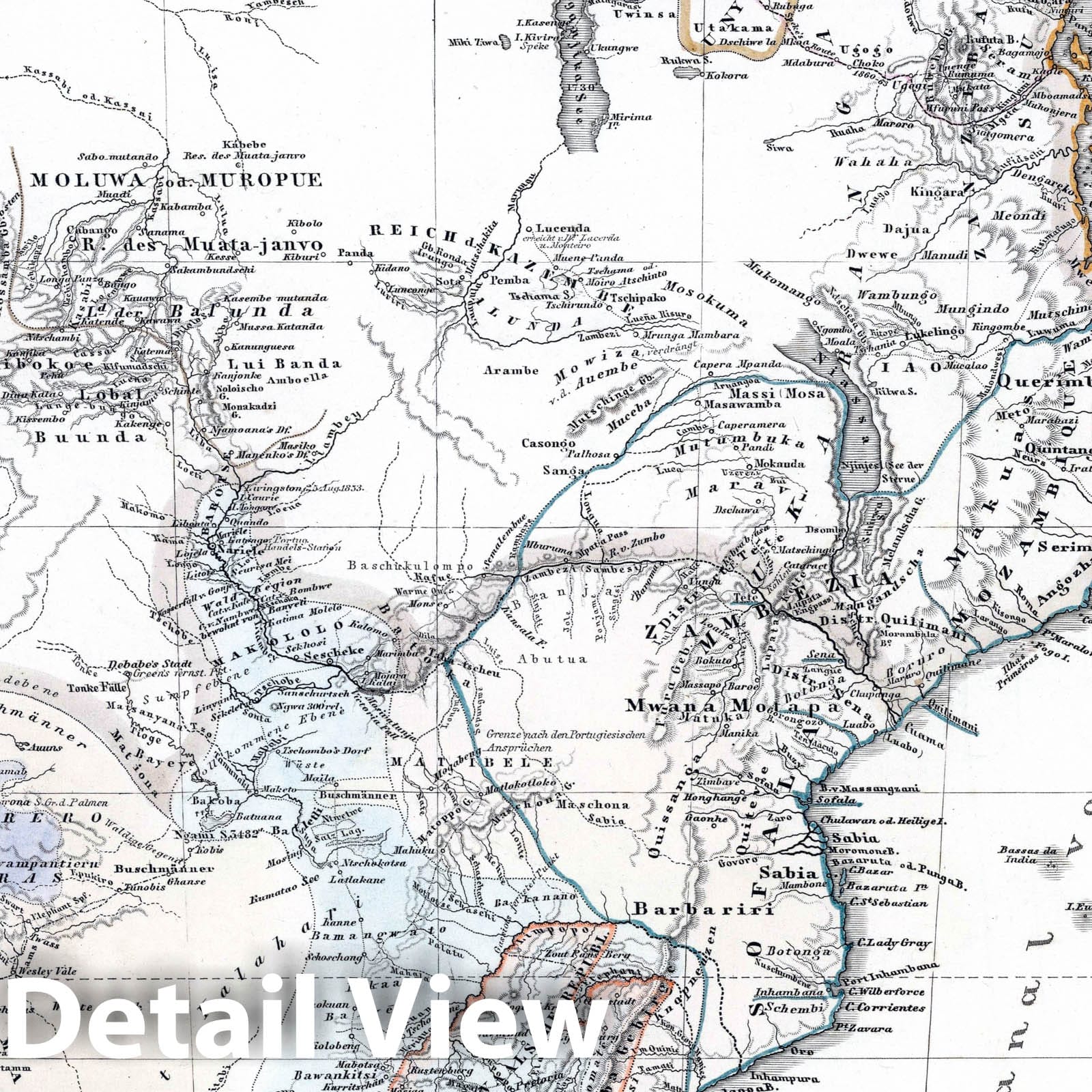 Historic Map : South America; Lesotho; Madagascar, 1863 Sud-Afrika (Southern Africa) mit Madagascar. , Vintage Wall Art
