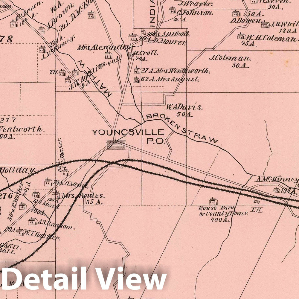 Historic Map : 1878 Brokenstraw, Warren County, Pennsylvania. - Vintage Wall Art