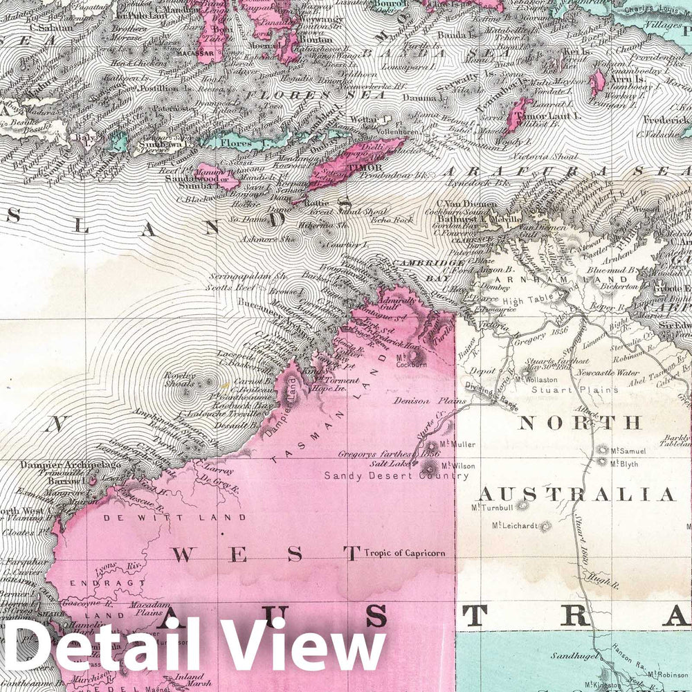 Historic Map : 1870 Australia and East Indies. - Vintage Wall Art