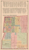 Historic Map : 1874 Fourth Ward of Richmond, Wayne County, Indiana. - Vintage Wall Art
