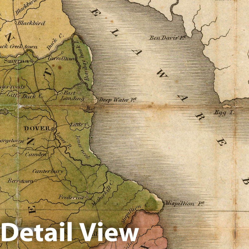 Historic Map : 1829 Delaware - Vintage Wall Art