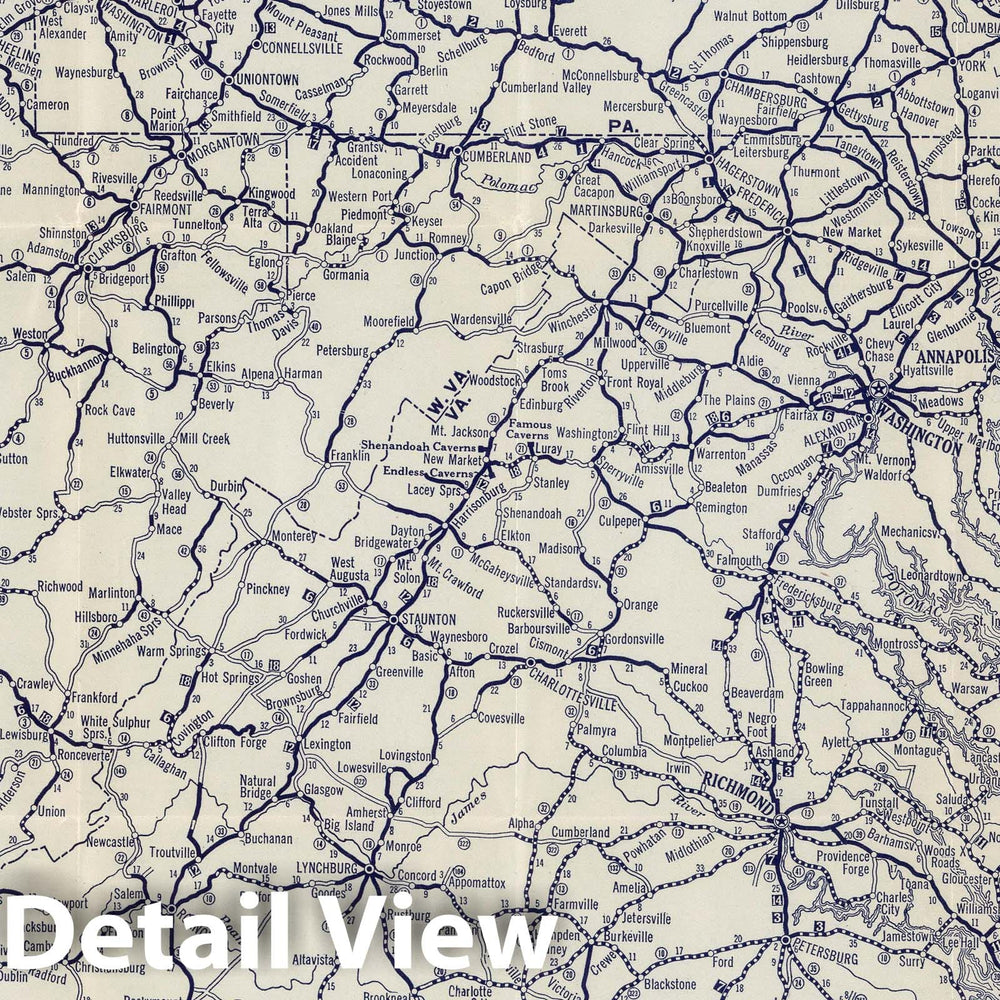 Historic Map : 1926 Delaware, Maryland, Virginia, West Virginia - Vintage Wall Art