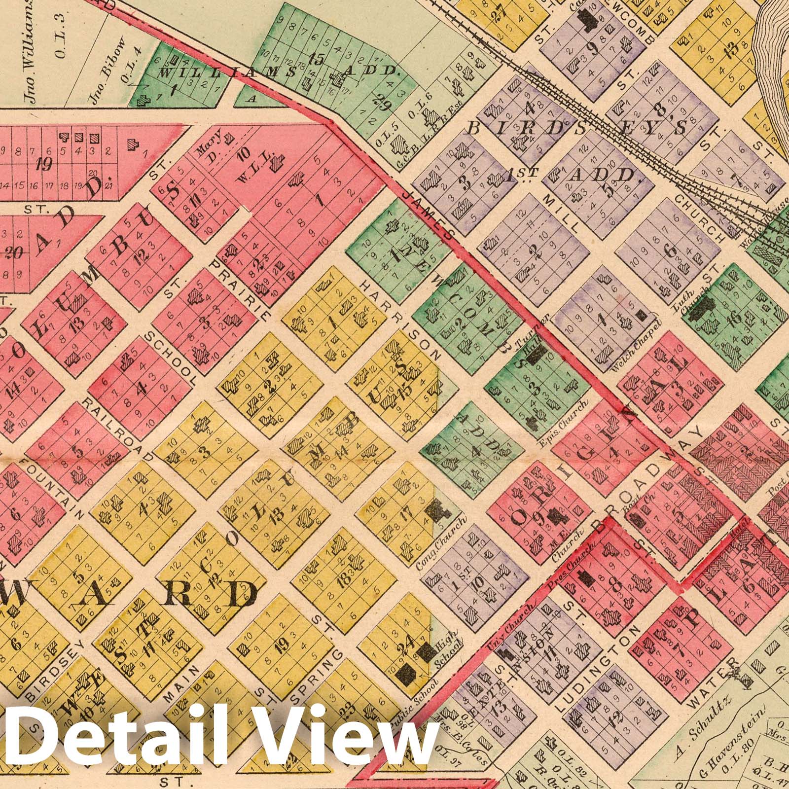 Historic Map : 1890 City of Columbus, Columbia County, Wisconsin. - Vintage Wall Art