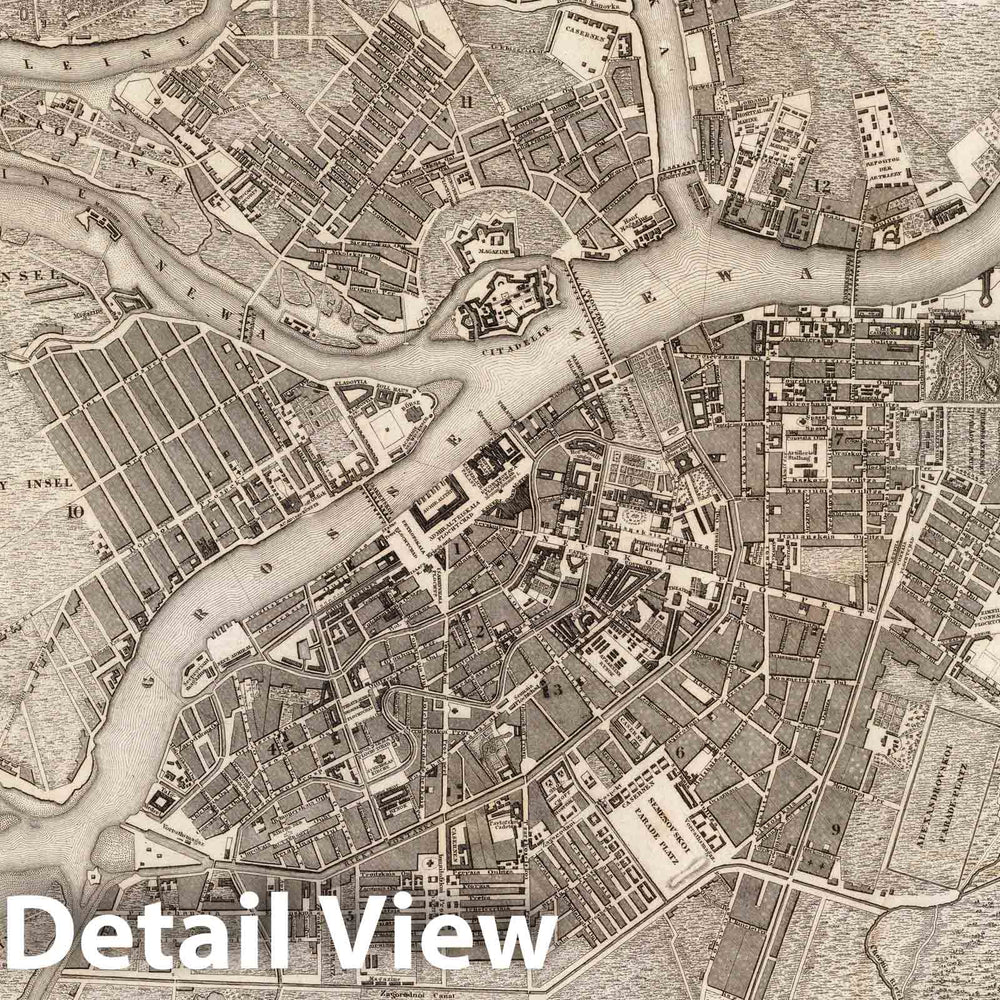 Historic Map : Russia , Saint Petersburg (Russia), 1844 St. Petersburg, Sanktpeterburga. , Vintage Wall Art
