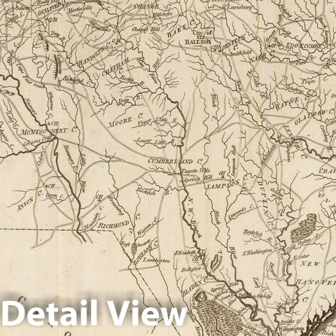 Historic Map : 1795 State of North Carolina. - Vintage Wall Art