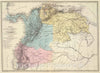 Historic Map : Colombia; Venezuela, 1840 Mapa de Venezuela, Cundinamarca y Ecuador. , Vintage Wall Art