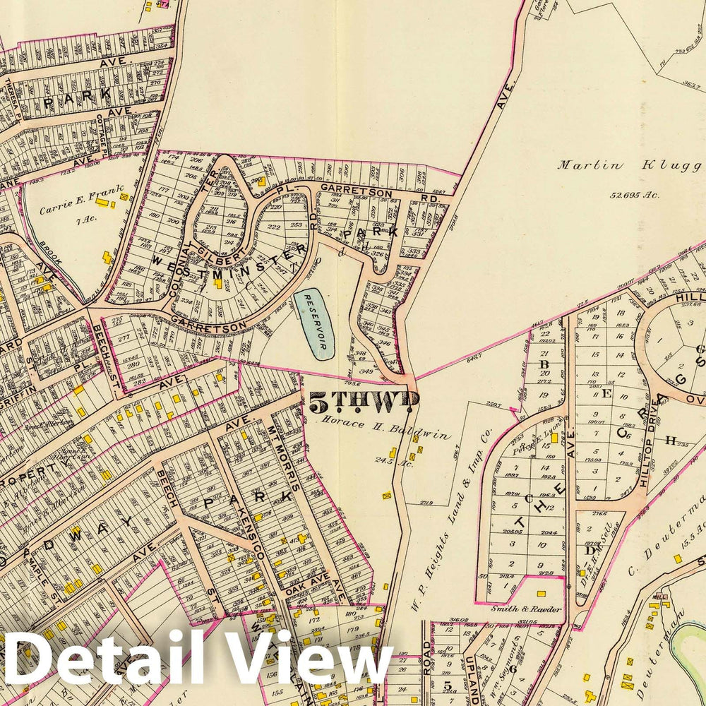 Historic Map : 1910 White Plains wards 4-5. - Vintage Wall Art
