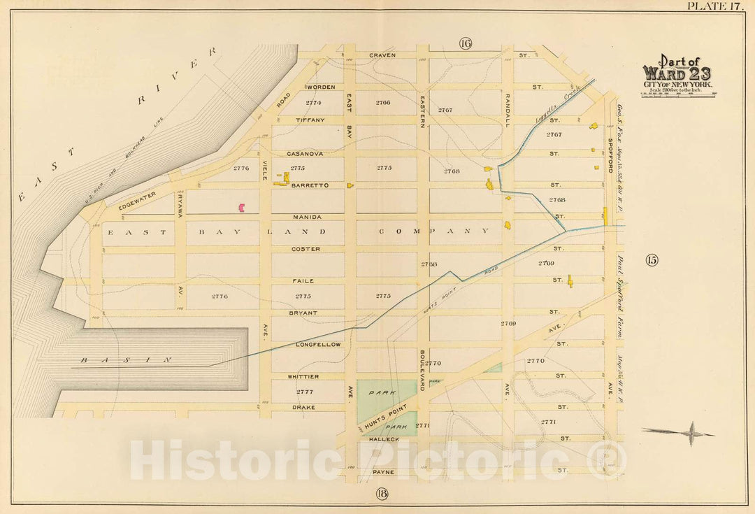 Historic Map : City Atlas - 1893 17, Ward 23. - Vintage Wall Art