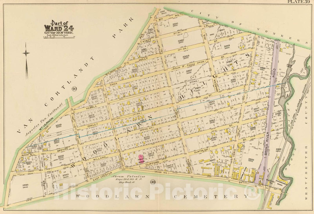 Historic Map : City Atlas - 1893 39 Ward 24. - Vintage Wall Art