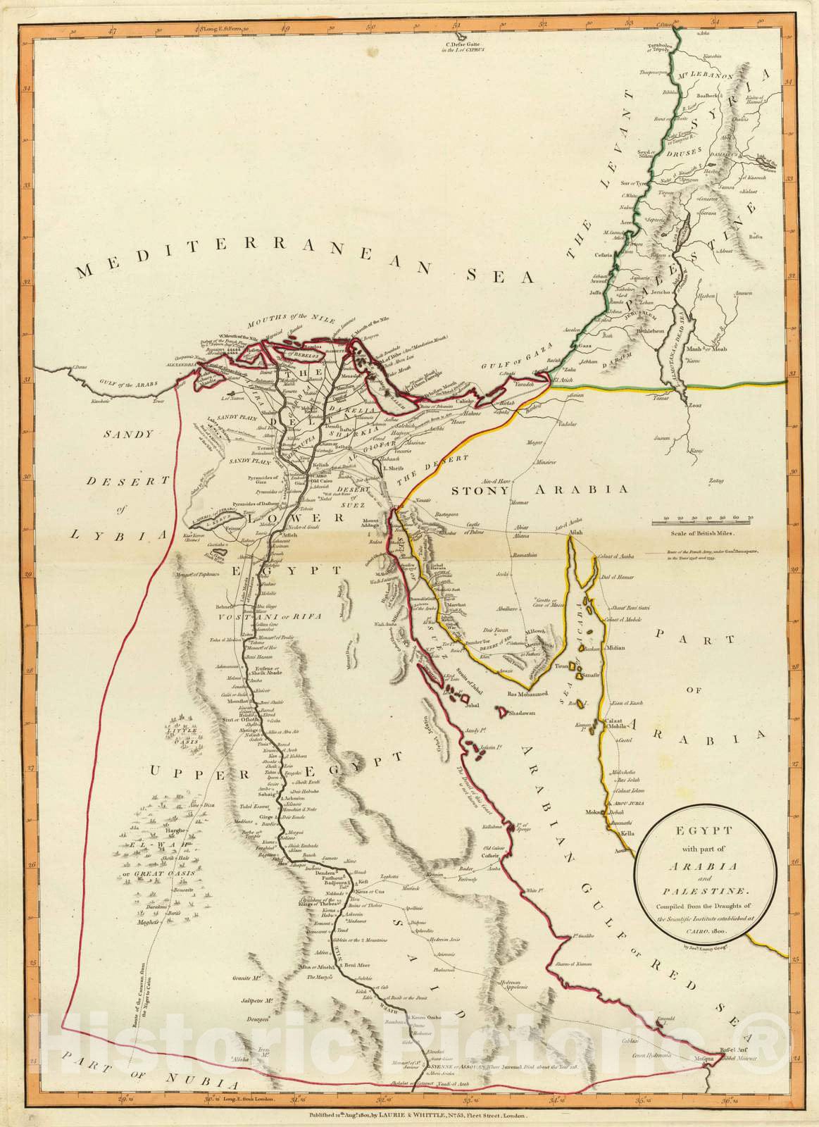 Historic Map : 1801 Egypt, Arabia, Palestine. - Vintage Wall Art ...