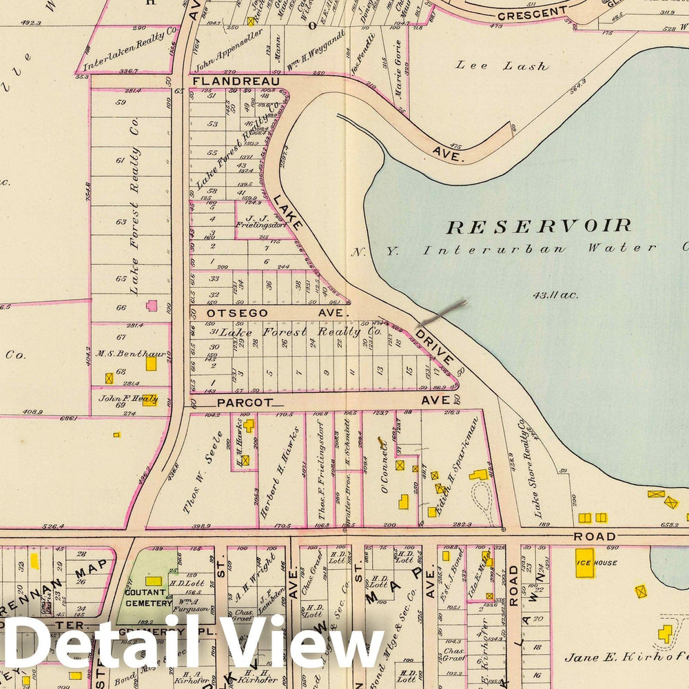 Historic Map : 1910 New Rochelle Ward 3, New York v2 - Vintage Wall Art