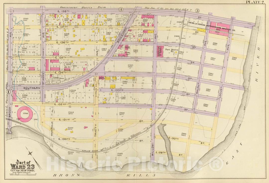 Historic Map : City Atlas - 1893 2, Ward 23. - Vintage Wall Art