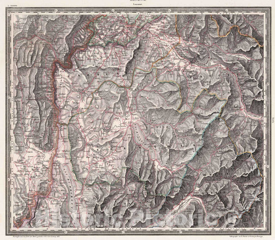 Historic Map : Switzerland , Geneva (Switzerland), 1835 Geneve , Vintage Wall Art