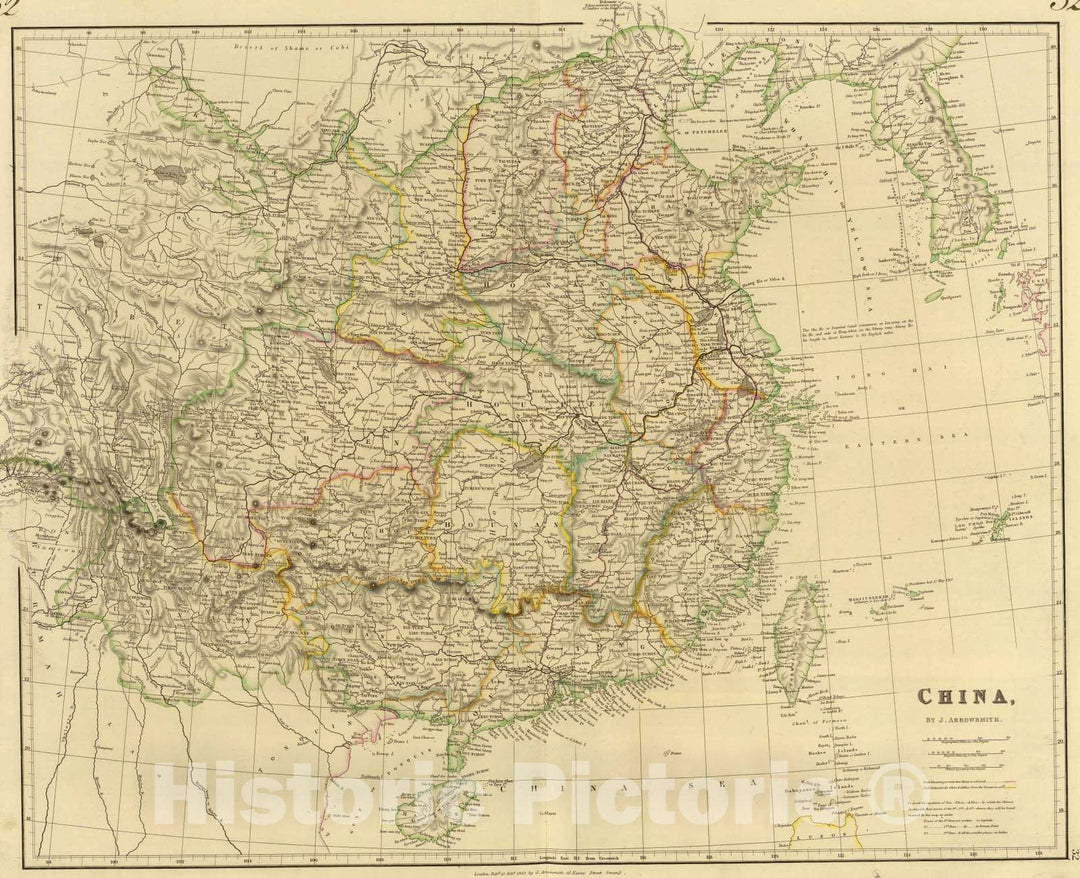 Historic Map : 1832 China : Vintage Wall Art