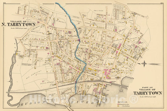 Historic Map : 1881 N. Tarrytown, Tarrytown. - Vintage Wall Art