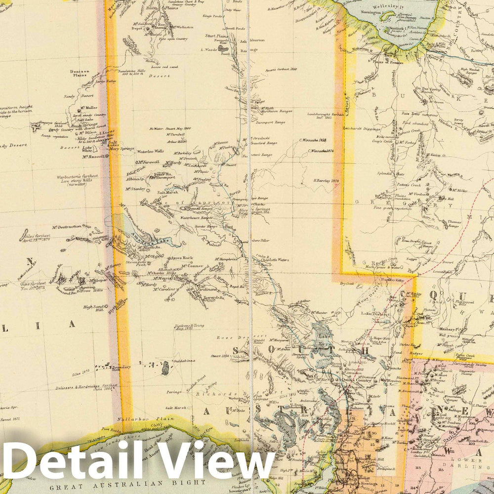 Historic Wall Map : 1883 Australia. - Vintage Wall Art