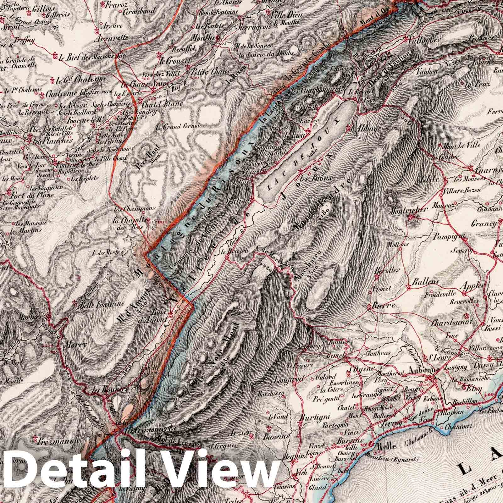 Historic Map : Switzerland , Lausanne (Switzerland), 1835 Lausanne , Vintage Wall Art