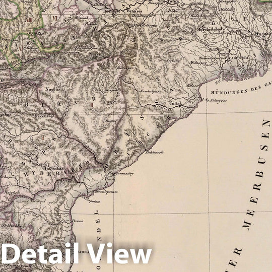 Historic Map : India; Pakistan; Nepal; Bangladesh, 1824 Hindustan. Berlin 1824. R.v.L. , Vintage Wall Art