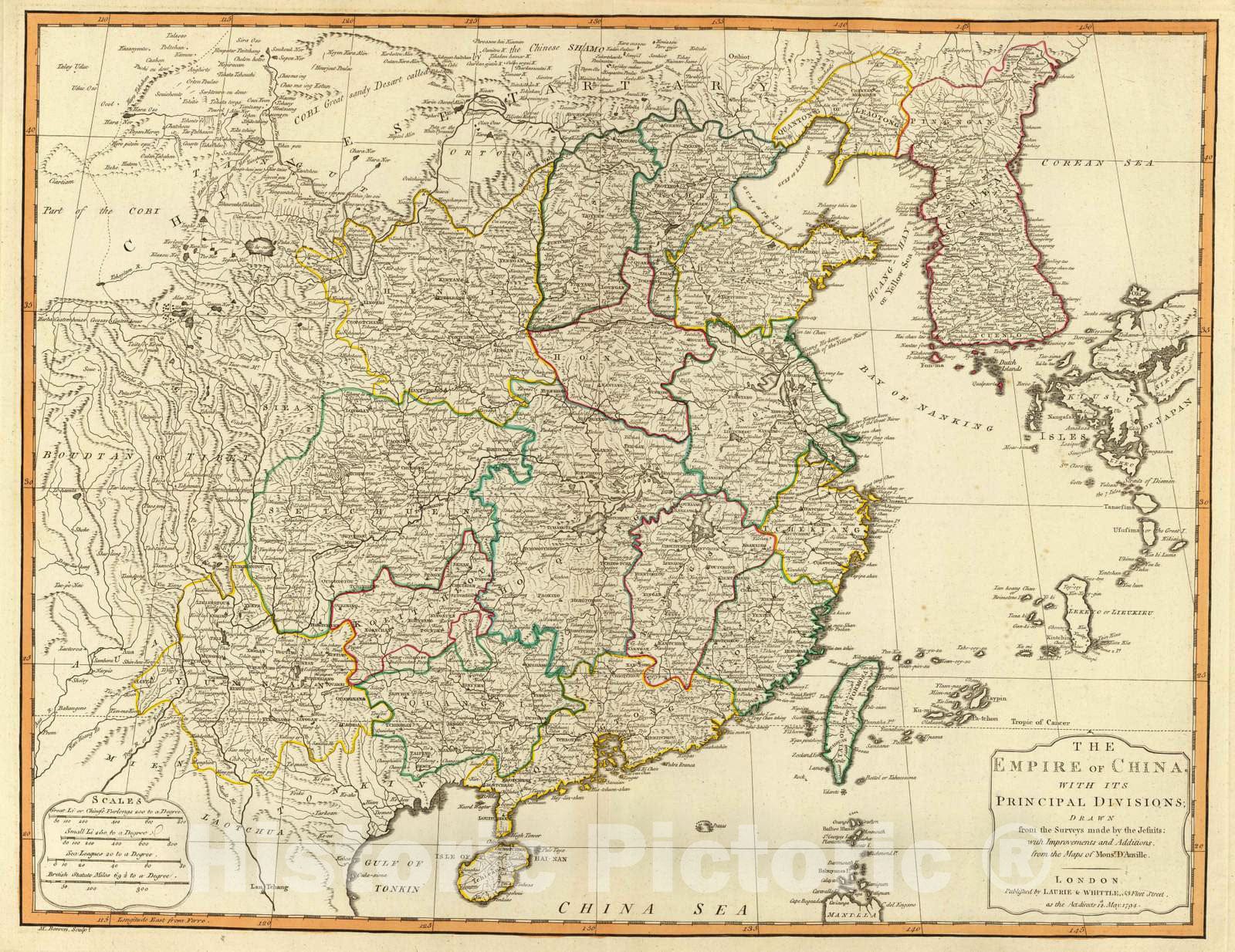 Historic Map : 1794 China. - Vintage Wall Art