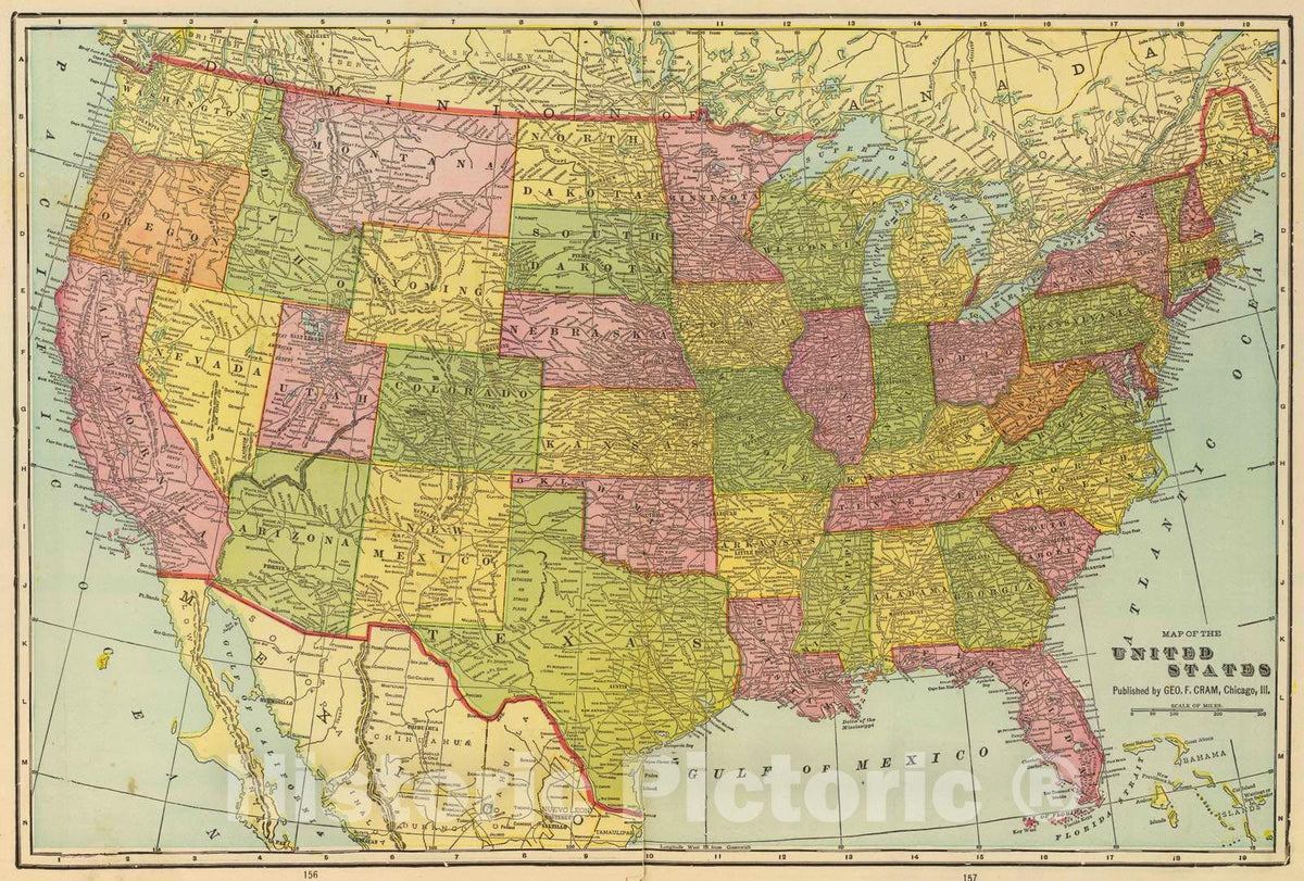 Historic Map : 1909 Map of the United States : Vintage Wall Art ...