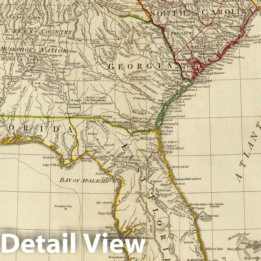 Historic Map : 1794 Southern dominions U.S. - Vintage Wall Art