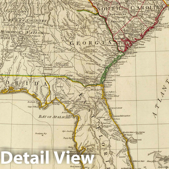 Historic Map : 1794 Southern dominions U.S. - Vintage Wall Art