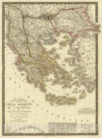 Historic Map : Albania; Greece, 1826 Grece Moderne, Archipel, Albanie, Macedoine. , Vintage Wall Art