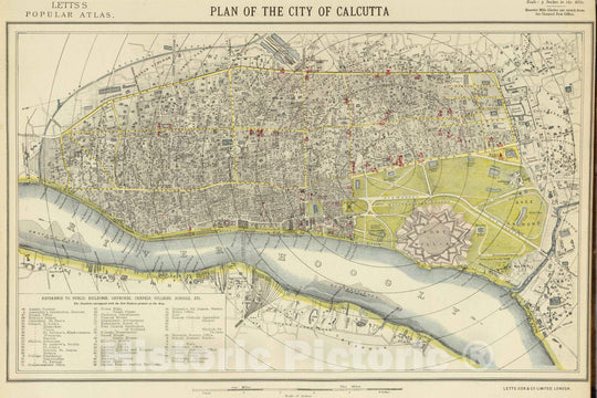 Historic Map : 1883 Calcutta. - Vintage Wall Art