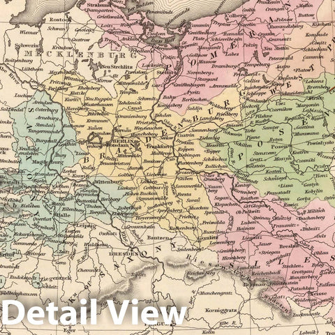 Historic Map : Prussia. (Inset) Environs of Berlin, 1836 Atlas - Vintage Wall Art