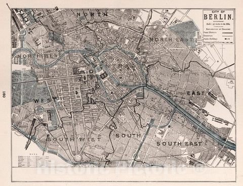 Historic Map : City of Berlin. (to accompany) The Columbian World's Fair Atlas Published for: Wood Brothers Cash Store Unadilla, New York, 1893 Atlas - Vintage Wall Art