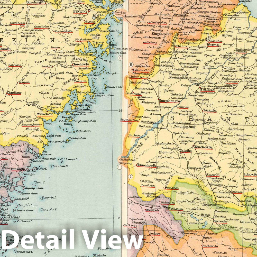 Historic Map : Plate 6. China - Eastern Section, 1923 Atlas - Vintage Wall Art