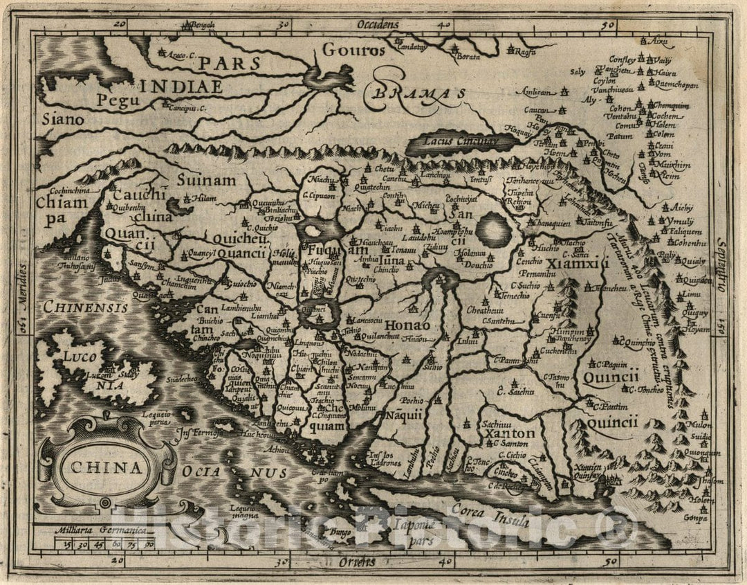 Historic Map : China. (to accompany) Atlas Minor Gerardi Mercatoris, 1607 Atlas - Vintage Wall Art