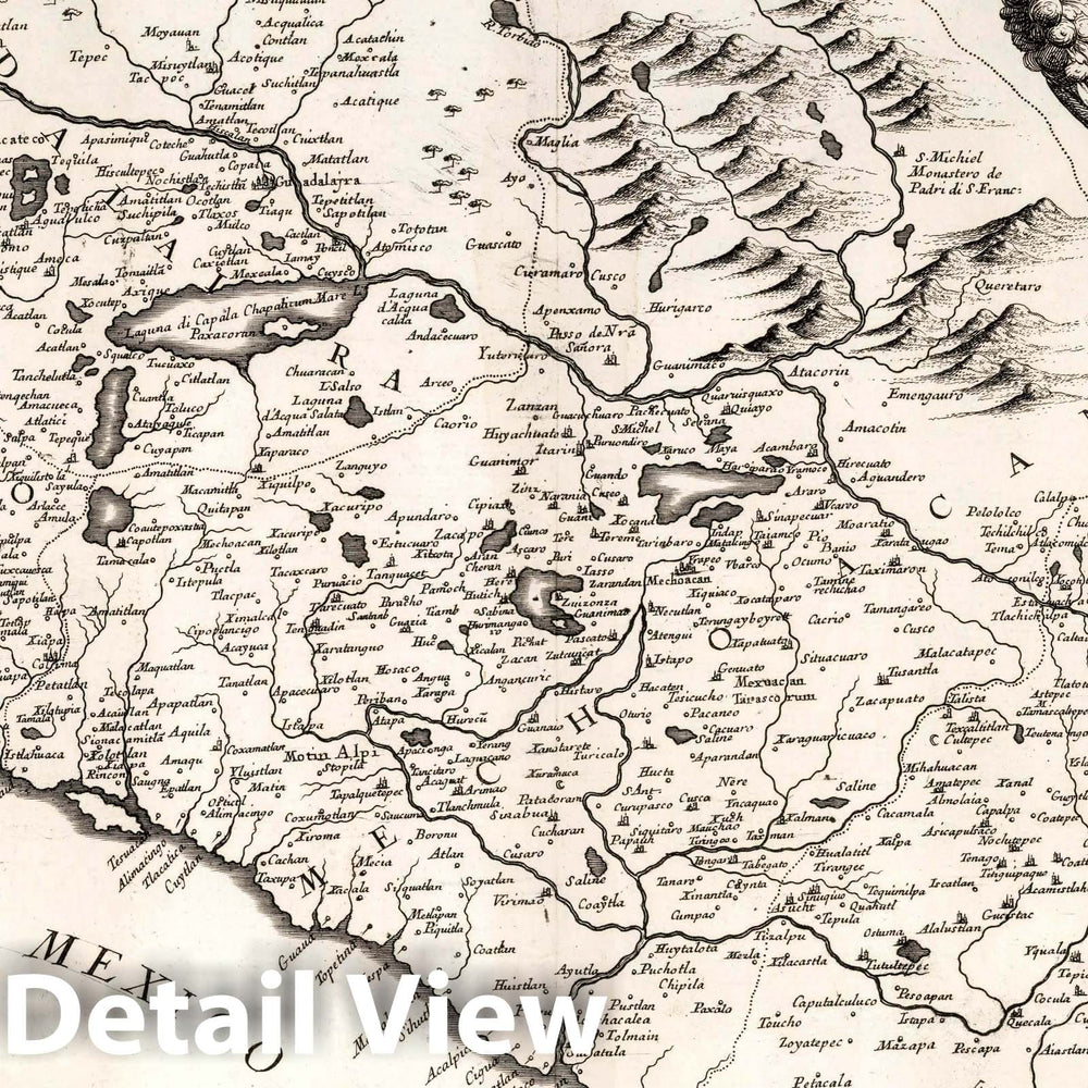 Historic Map : 49. Parte Della Nuova Spagna, o del Mexico, 1692 Atlas - Vintage Wall Art