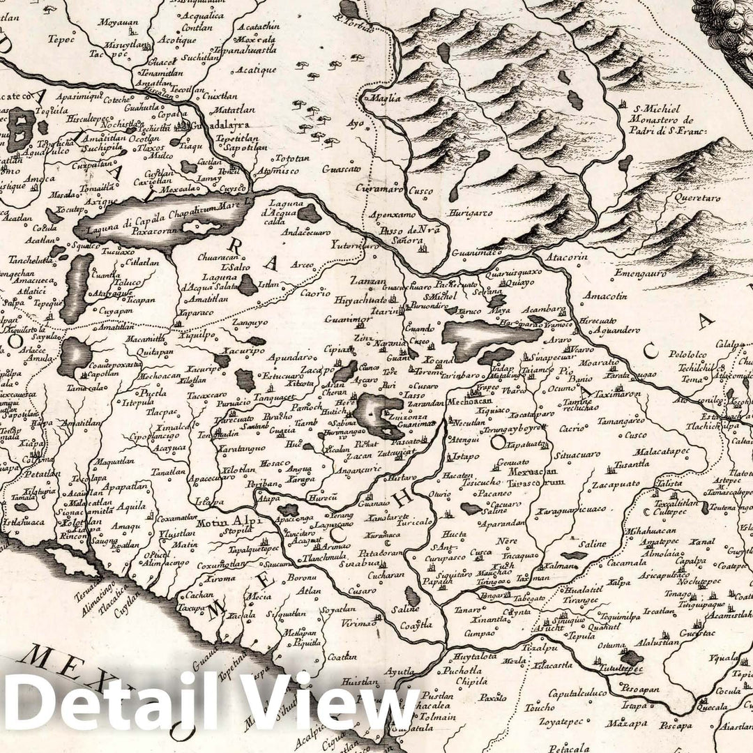 Historic Map : 49. Parte Della Nuova Spagna, o del Mexico, 1692 Atlas - Vintage Wall Art