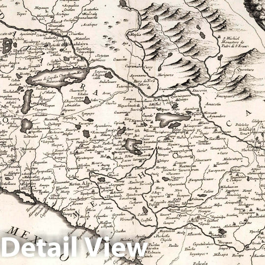 Historic Map : 49. Parte Della Nuova Spagna, o del Mexico, 1692 Atlas - Vintage Wall Art