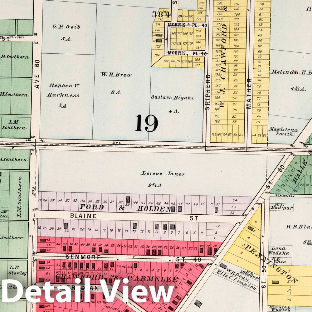 Historic Map : Part 18. City of Cleveland, 1892 Atlas - Vintage Wall Art