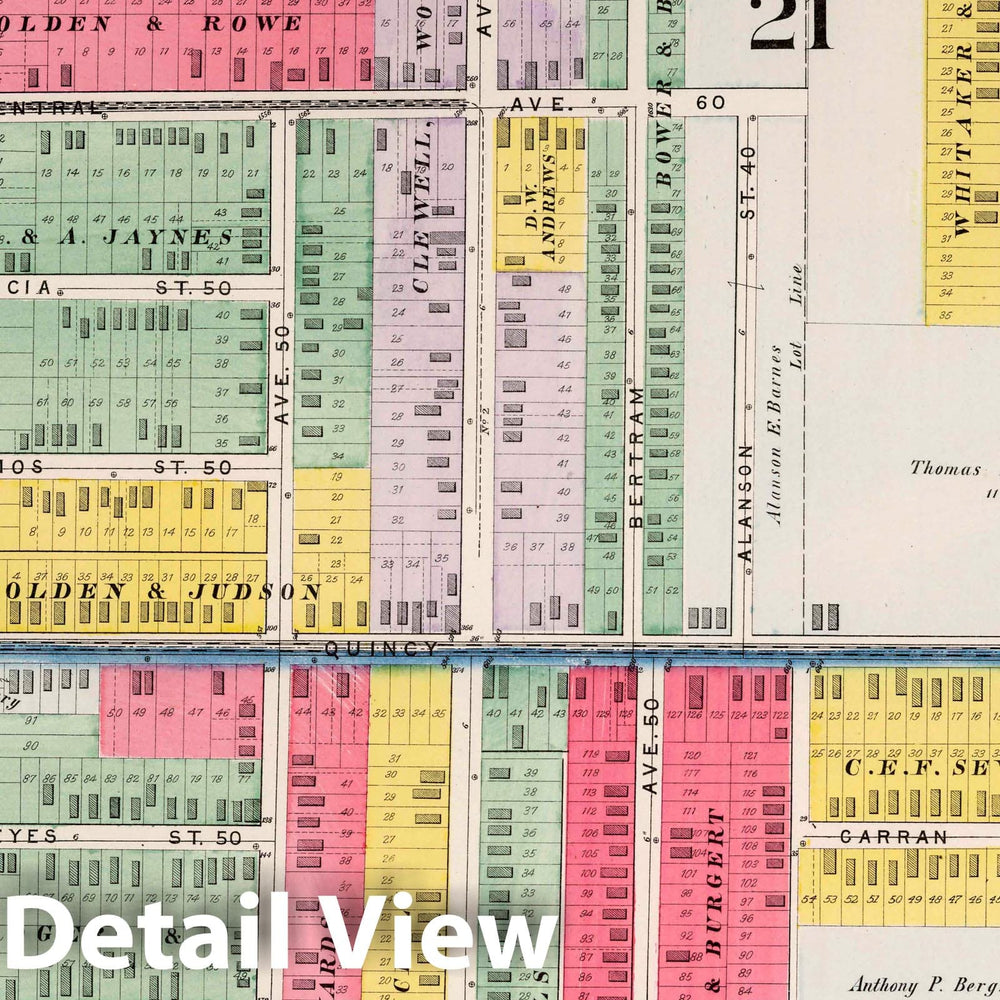 Historic Map : Part 22. City of Cleveland, 1892 Atlas - Vintage Wall Art