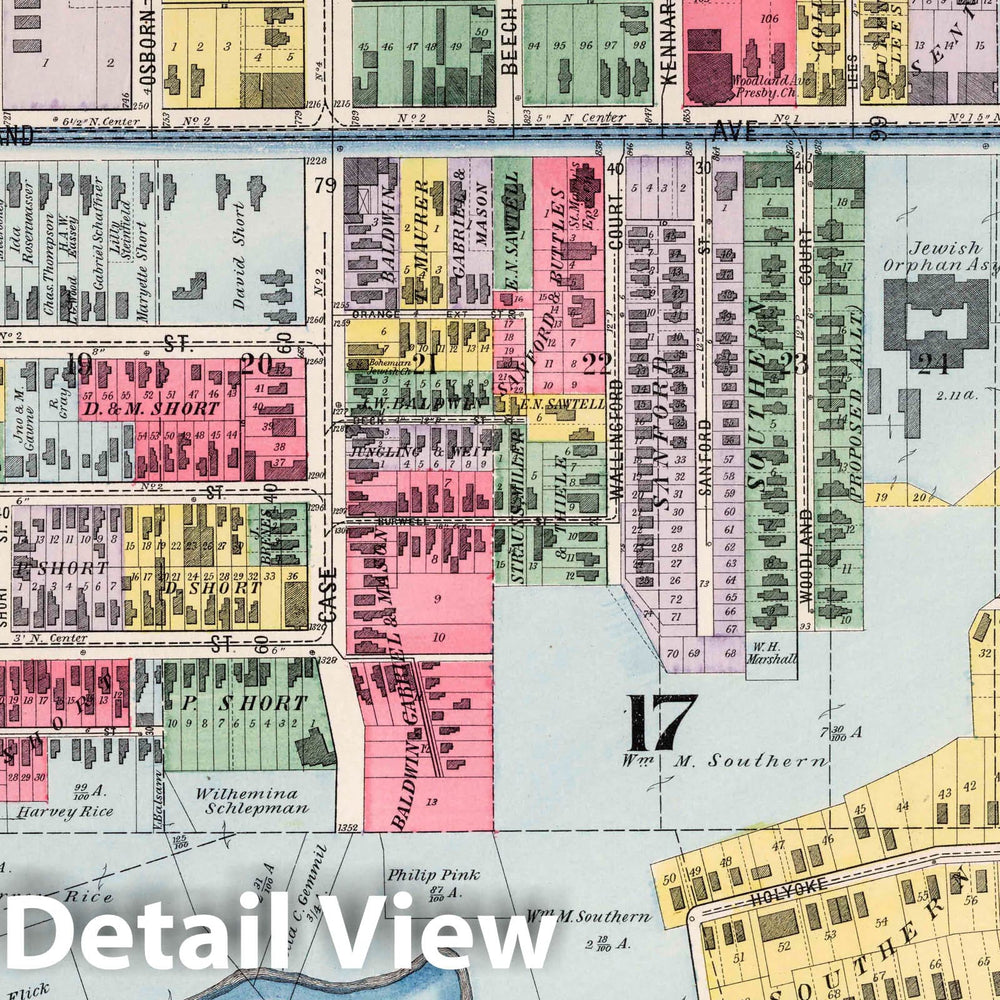 Historic Map : Part 24. City of Cleveland, 1892 Atlas - Vintage Wall Art