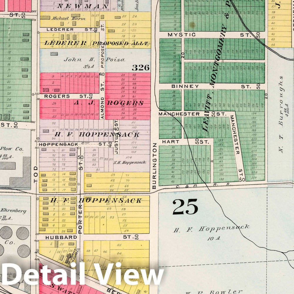 Historic Map : Part 32. City of Cleveland, 1892 Atlas - Vintage Wall Art