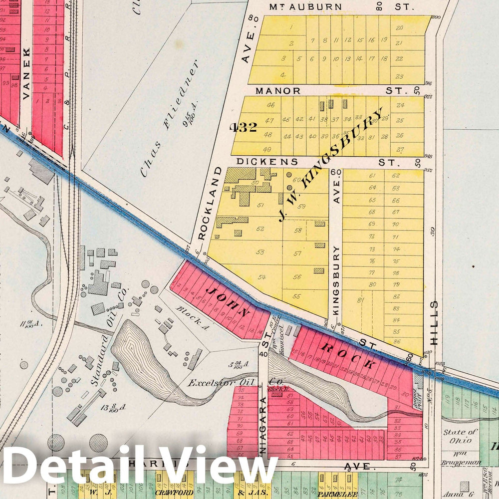 Historic Map : Part 33. City of Cleveland, 1892 Atlas - Vintage Wall Art