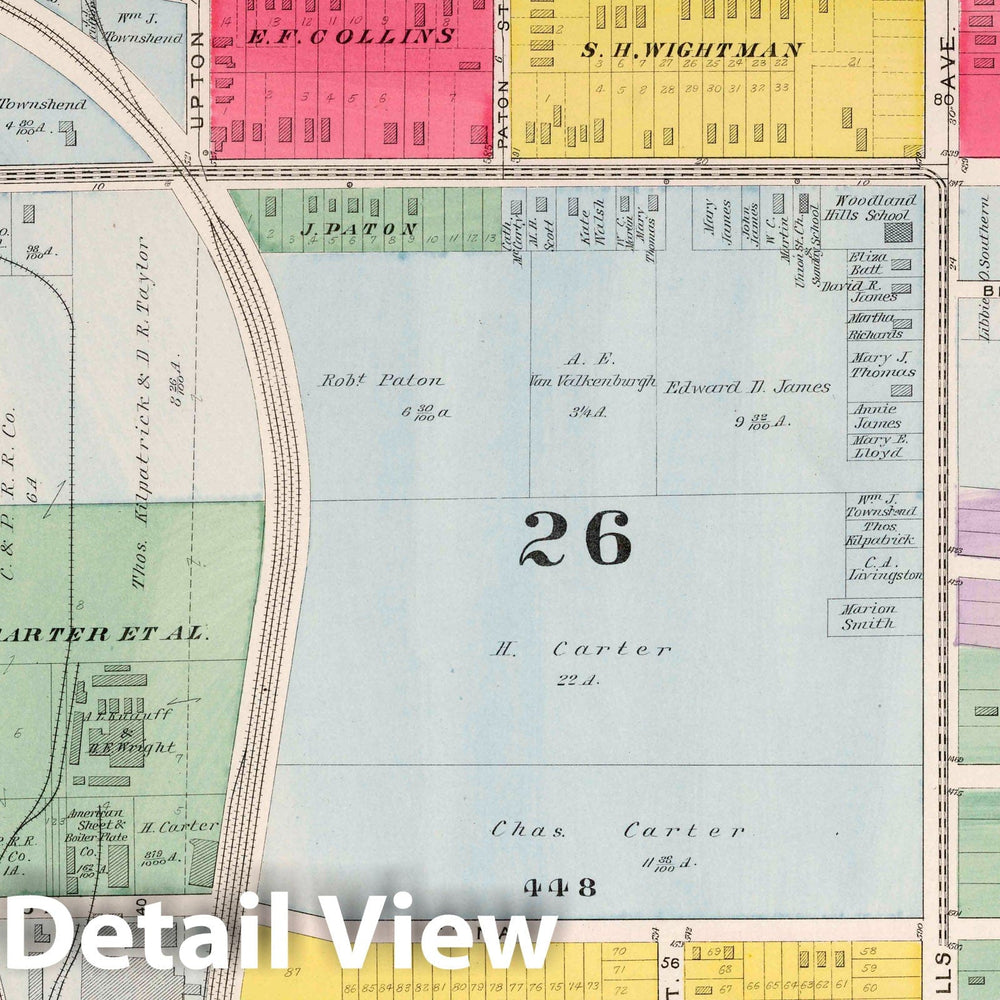 Historic Map : Part 34. City of Cleveland, 1892 Atlas - Vintage Wall Art