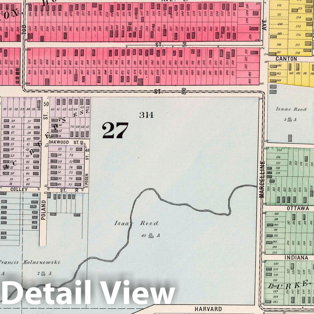 Historic Map : Part 37. City of Cleveland, 1892 Atlas - Vintage Wall Art
