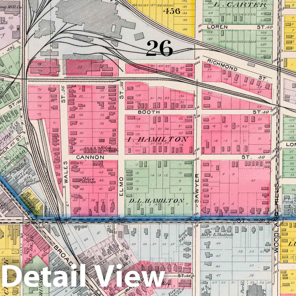 Historic Map : Part 39. City of Cleveland, 1892 Atlas - Vintage Wall Art