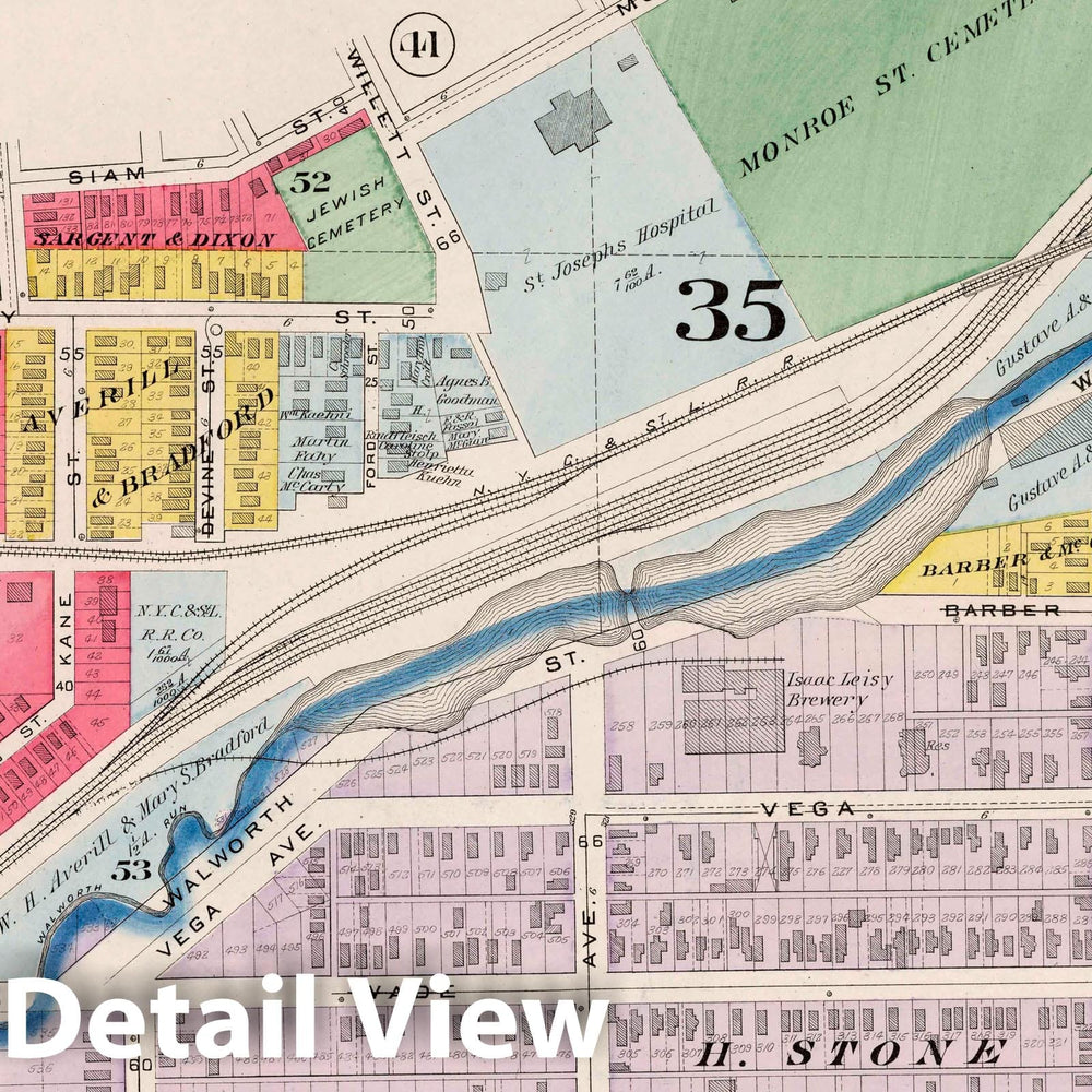 Historic Map : Part 43. City of Cleveland, 1892 Atlas - Vintage Wall Art