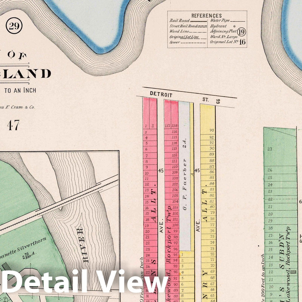 Historic Wall Map : Part 47. City of Cleveland, 1892 Atlas - Vintage Wall Art
