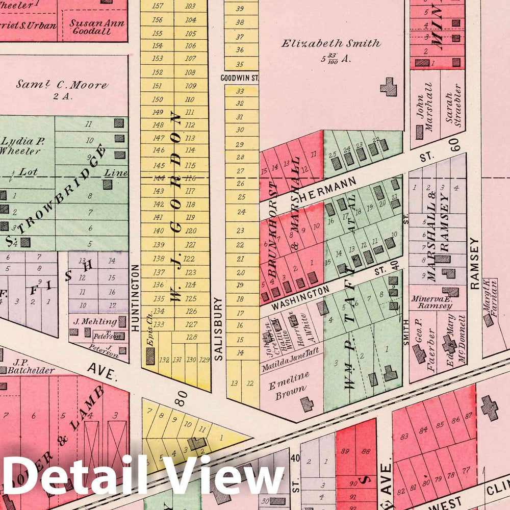 Historic Wall Map : Part 1. West Cleveland, 1892 Atlas - Vintage Wall Art